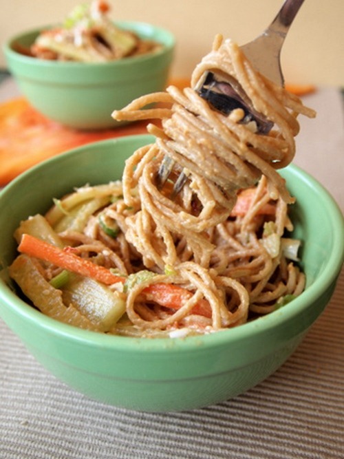 whole wheat peanut noodles