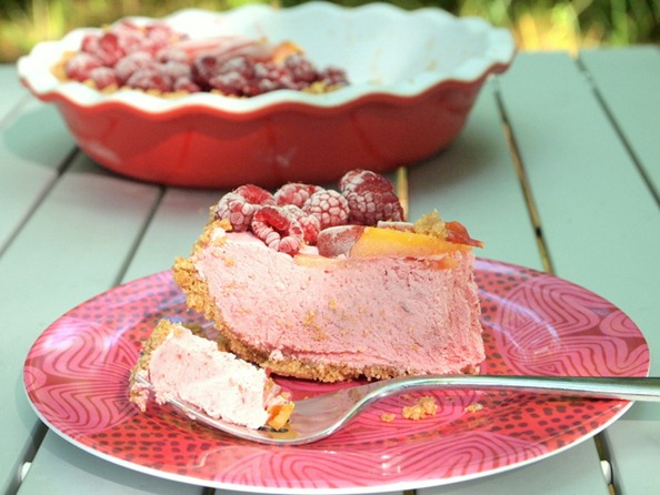 Frozen Raspberry + Peach Pie